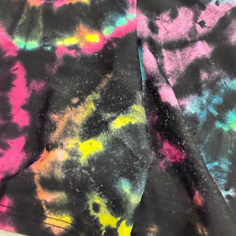 Destira girls black rainbow tie dye leotard child XS